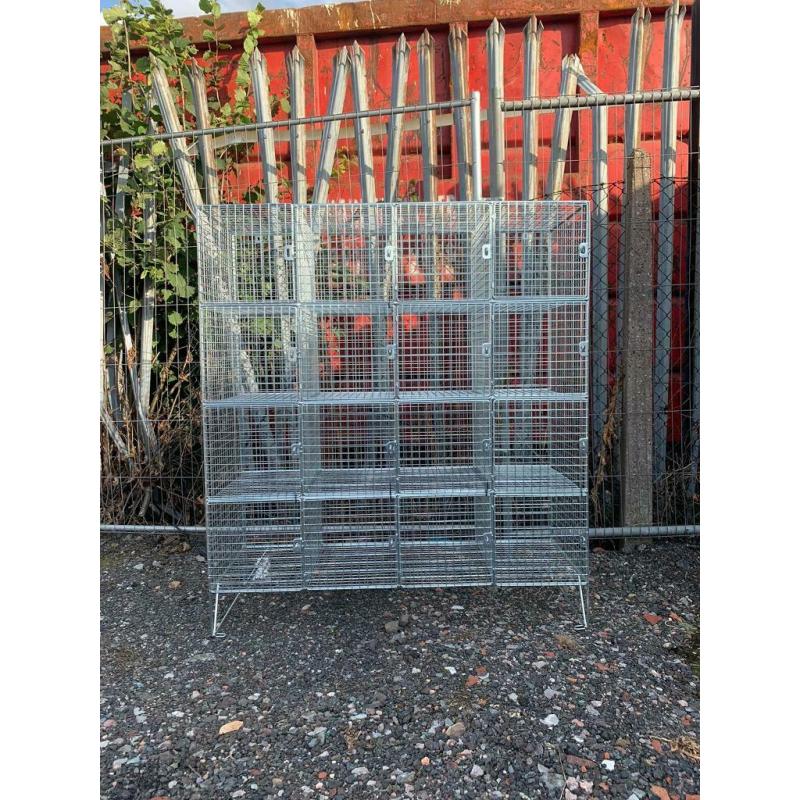 Metal mesh cage locker shoe shelf