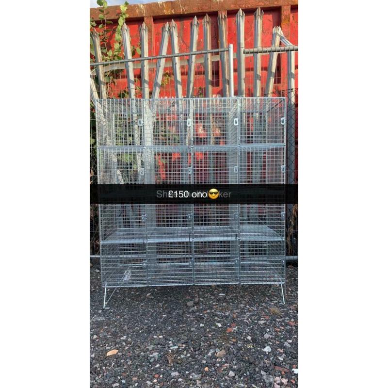 Metal mesh cage locker shoe shelf
