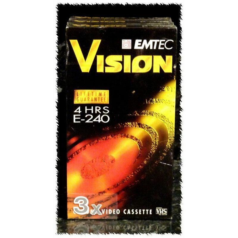 VHS Tape - Pack of 3 x BASF Vision E180 Tapes - New Sealed Pack - ?4.50ono