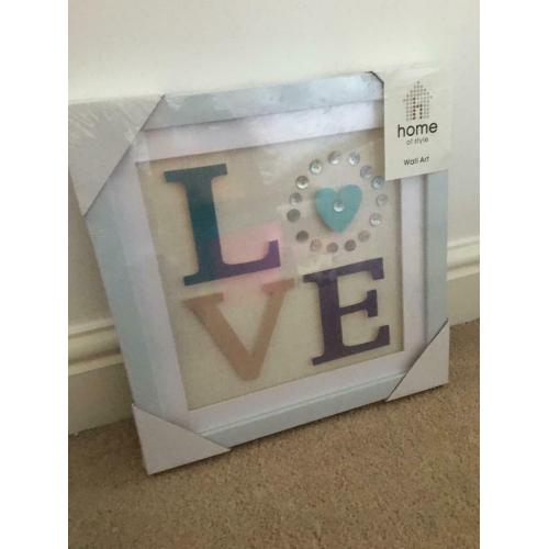 Love framed picture - brand new