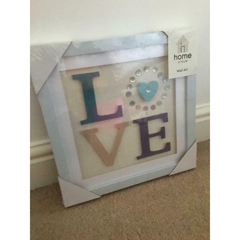 Love framed picture - brand new