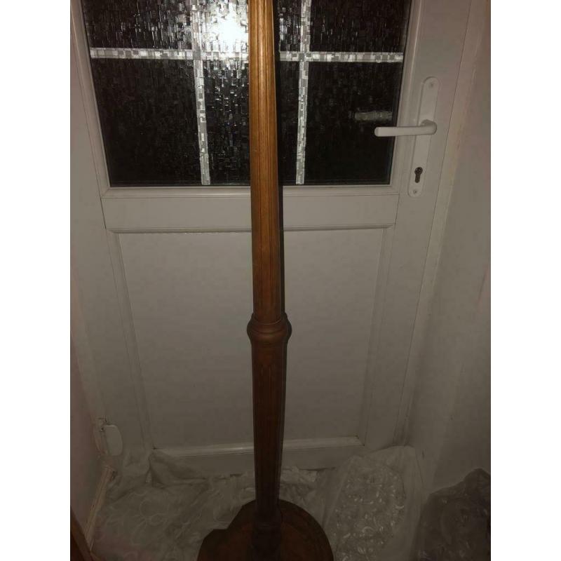 Antique Wooden lamp stand / include lamp shade-