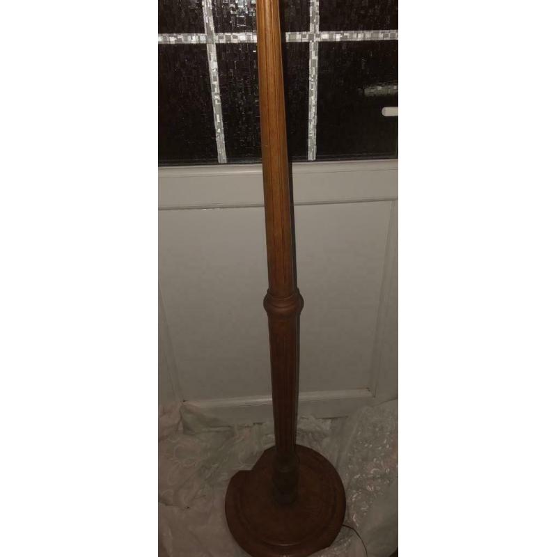 Antique Wooden lamp stand / include lamp shade-
