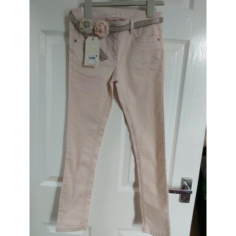 NEXT PINK JEANS AN BELT AGE 9