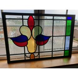 **?145** Antique Stain Glass Window (Framed) 62.5x42cm