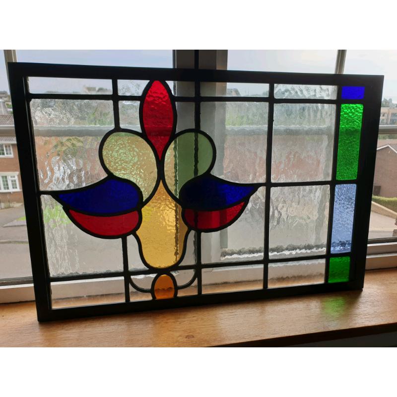 **?145** Antique Stain Glass Window (Framed) 62.5x42cm