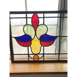 **?145** Antique Stain Glass Window (Framed) 62.5x42cm