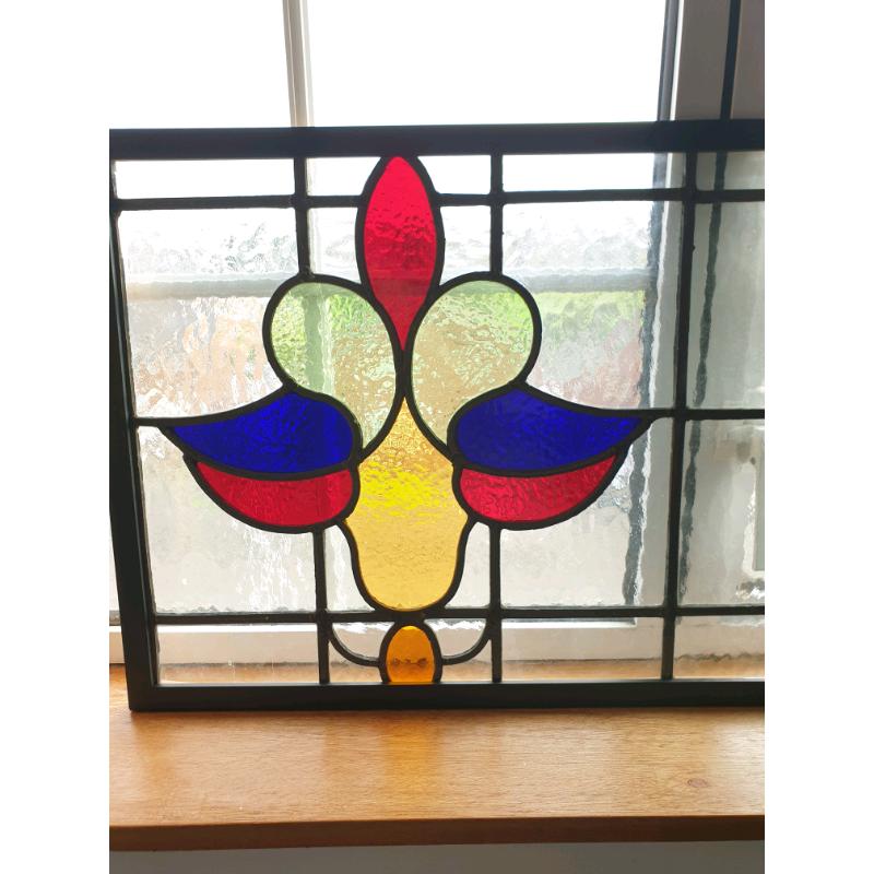 **?145** Antique Stain Glass Window (Framed) 62.5x42cm
