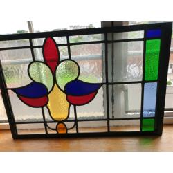 **?145** Antique Stain Glass Window (Framed) 62.5x42cm