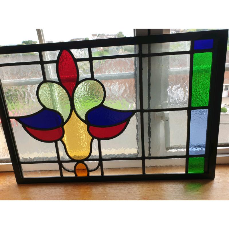 **?145** Antique Stain Glass Window (Framed) 62.5x42cm