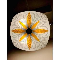 1960?s Square Glass Ceiling Light