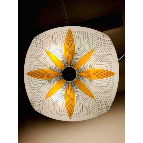 1960?s Square Glass Ceiling Light
