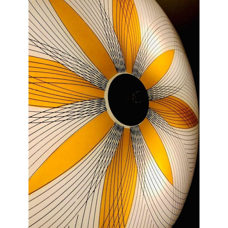 1960?s Square Glass Ceiling Light
