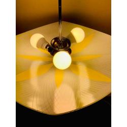 1960?s Square Glass Ceiling Light