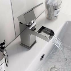 Brand new & still boxed waterfall basin mixer tap, solid brass + high quality chrome plated finish