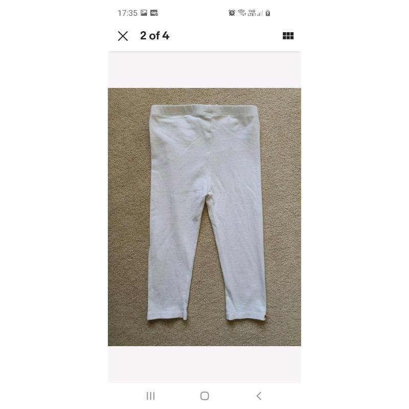 Ted Baker Girls White Leggings 12 to 18 Months