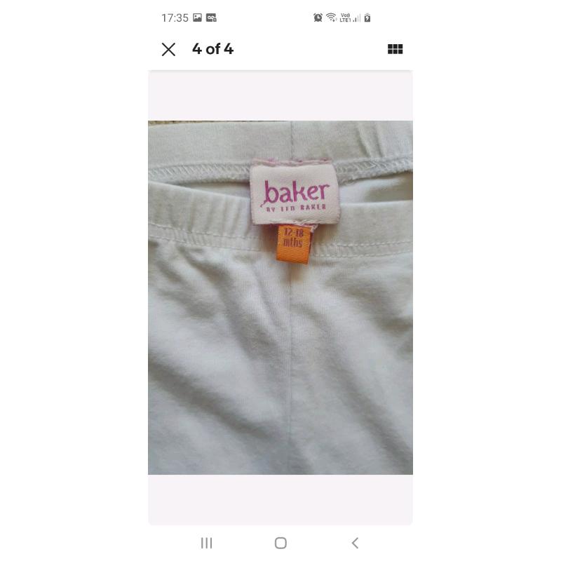 Ted Baker Girls White Leggings 12 to 18 Months