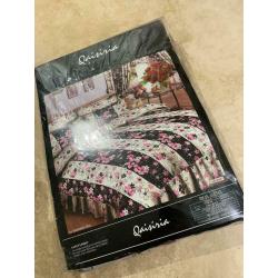 **SALE** Black And pink Flower double duvet set - Brand New - XMAS Gift