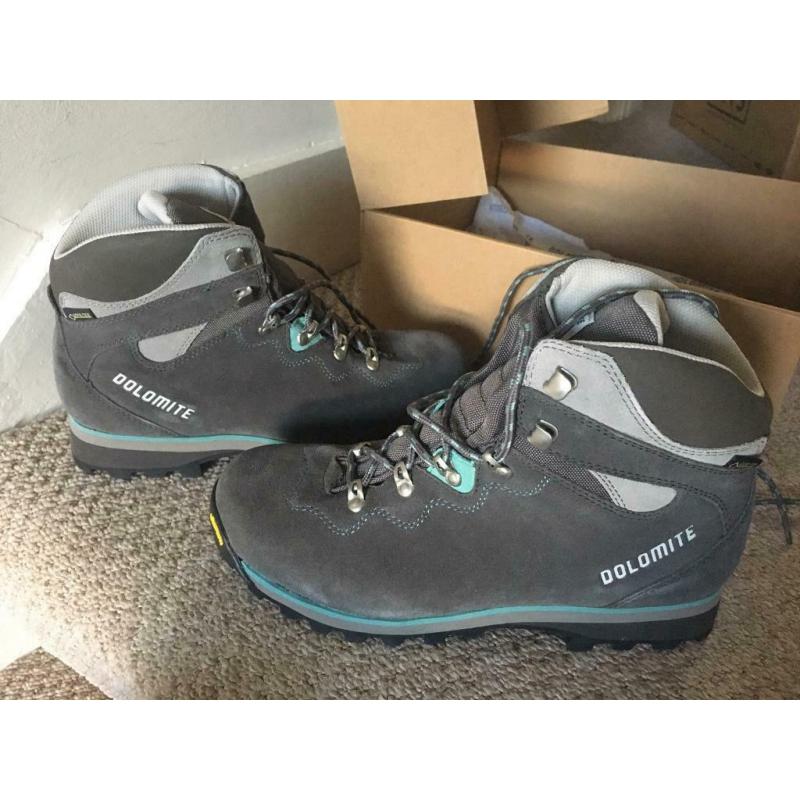 Dolomite Saint Moritz women?s, Graphite Grey/agate Green trecking mountain boots Size 7.5 UK NEW
