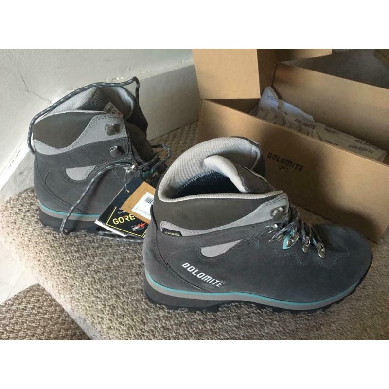 Dolomite Saint Moritz women?s, Graphite Grey/agate Green trecking mountain boots Size 7.5 UK NEW
