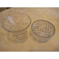 Crystal rose bowl and crystal vase 6inches