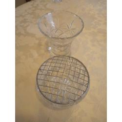 Crystal rose bowl and crystal vase 6inches