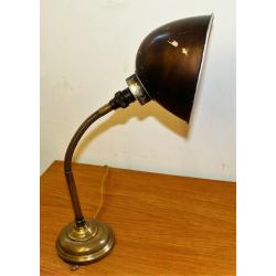 Mid Century brass Gooseneck lamp Industrial desk vintage office retro antique light lighting factory