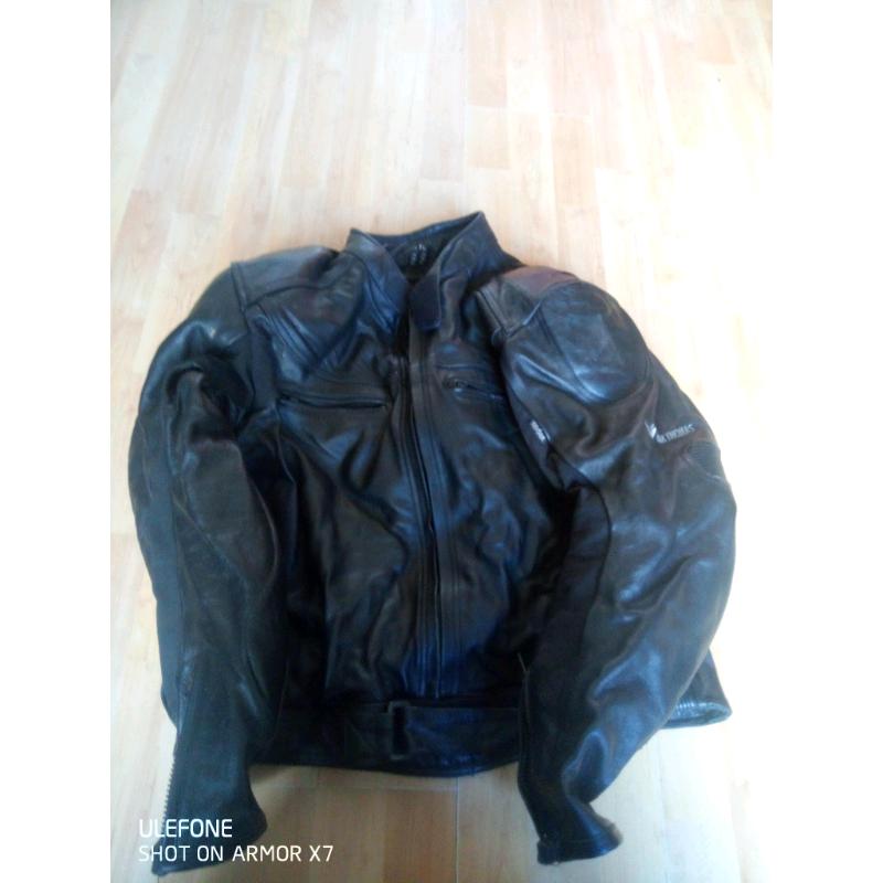 Men's full leather motorcycle jacket in excellent condition