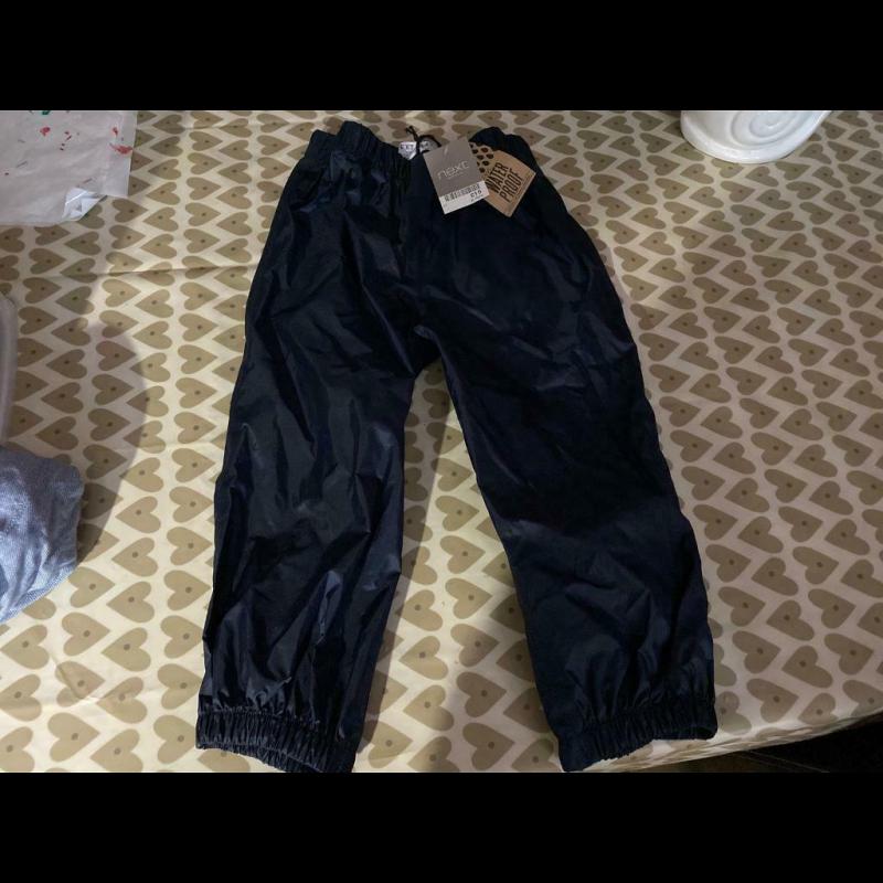 Next Boys Waterproof Trousers Age 2-3 BNWT