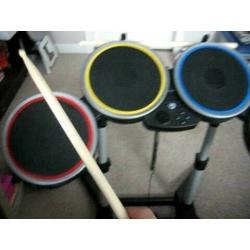 Nintendo Wii Rockband Harmonix DRUM KIT Controller: Guitar, Dongle, Mic, Drums