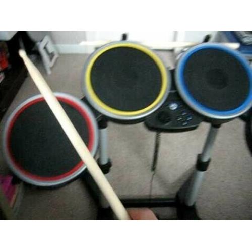 Nintendo Wii Rockband Harmonix DRUM KIT Controller: Guitar, Dongle, Mic, Drums