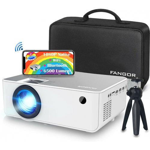Wifi Projector, FANGOR Native 1080P HD 6500 Lumens Bluetooth HDMI, USB