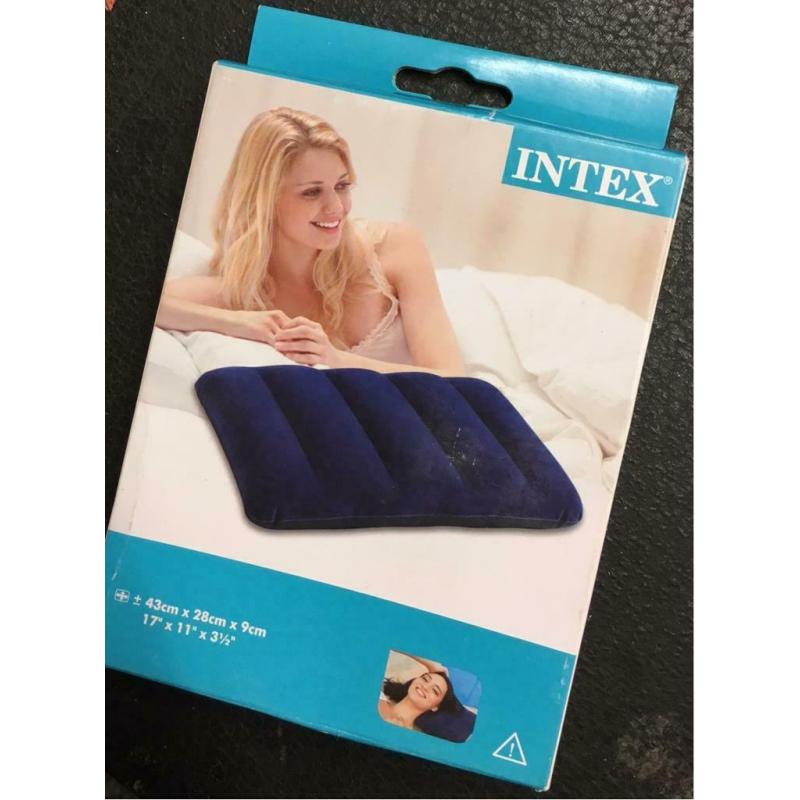 Brand New Intex Blue Blow Up Spare Camping Pillow Equipment