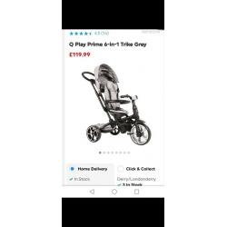 Trike Q Play 6-in-1 (Grey)