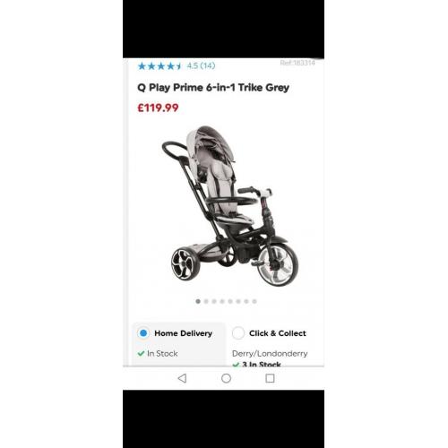 Trike Q Play 6-in-1 (Grey)