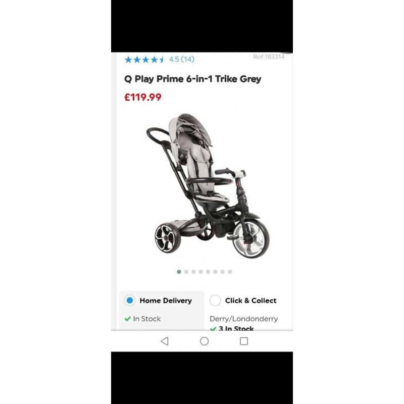 Trike Q Play 6-in-1 (Grey)