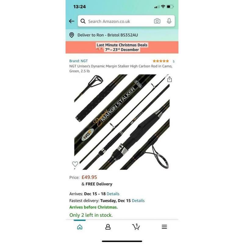 Ngt 9ft stalker rods and ngt baitrunner reels
