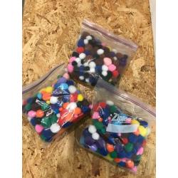 Assorted craft materials - Straws, googley eyes, raffia, pompoms, wadding, trimming etc.