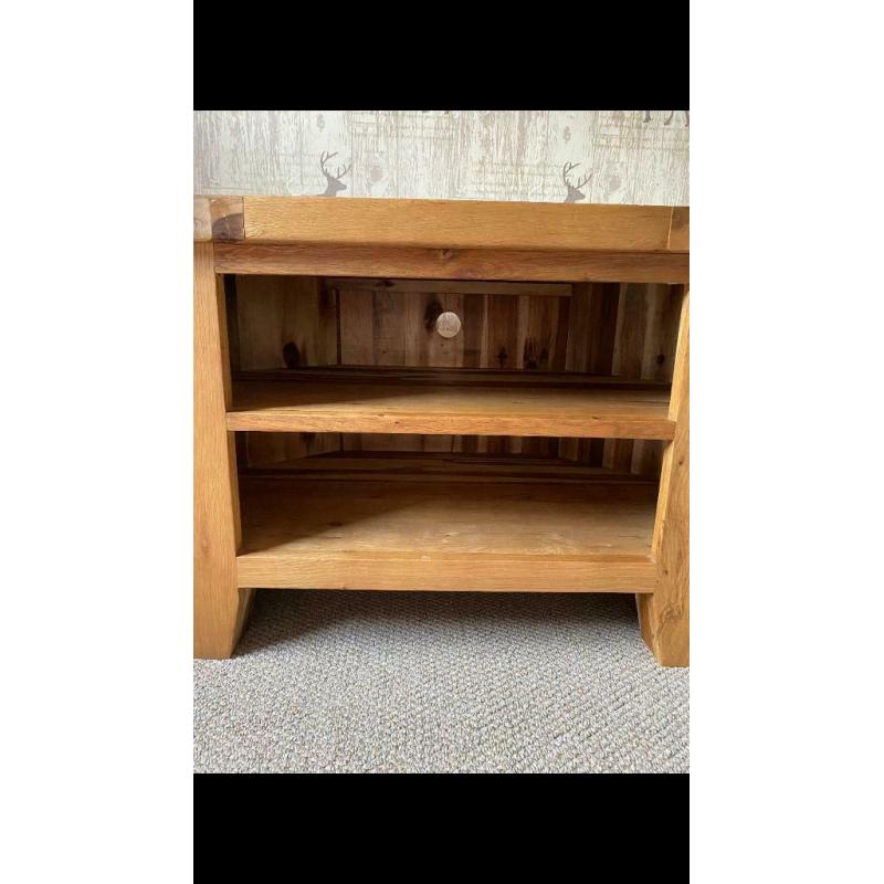 Solid oak tv unit