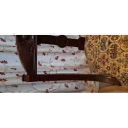 Matching upholstered chairs Mahogany Ladies Elbow chair & Late Victorian Side Chair