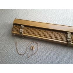 WIDE WOOD SLATTED LOUVERED WINDOW BLIND