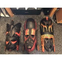 Handmade African Wooden Art Collectible Masks