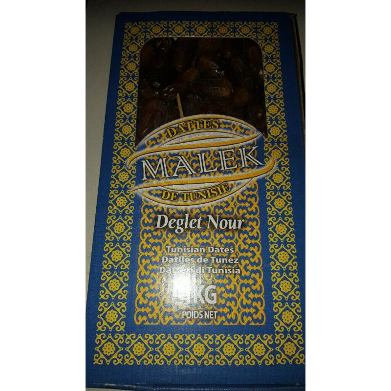 1kg Tunisian Deglet Noor Dates (Box and brand may differ from pictures)