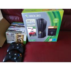 Xbox 360 250GB with 2 Controllers and 48 Games - CAN DELIVER SAME DAY