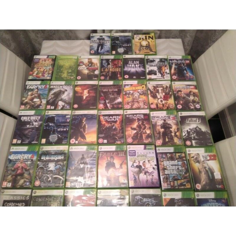 Xbox 360 250GB with 2 Controllers and 48 Games - CAN DELIVER SAME DAY