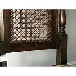 4 unusual antique dining chairs high back caned