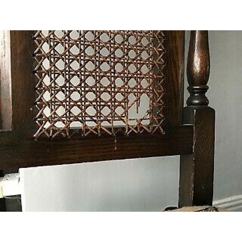 4 unusual antique dining chairs high back caned