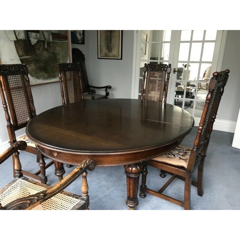 4 unusual antique dining chairs high back caned