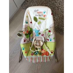 Fisher Price The Happy Forest Animals Baby Bouncer with calming vibrations
