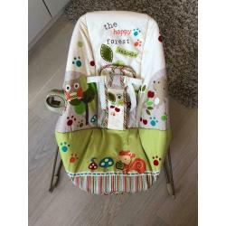 Fisher Price The Happy Forest Animals Baby Bouncer with calming vibrations